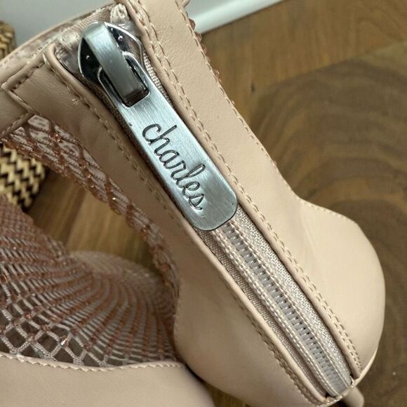 NWOT Charles David AfterHours Blush Rhinestone Stiletto Heels Booties 11 - Picture 7 of 10